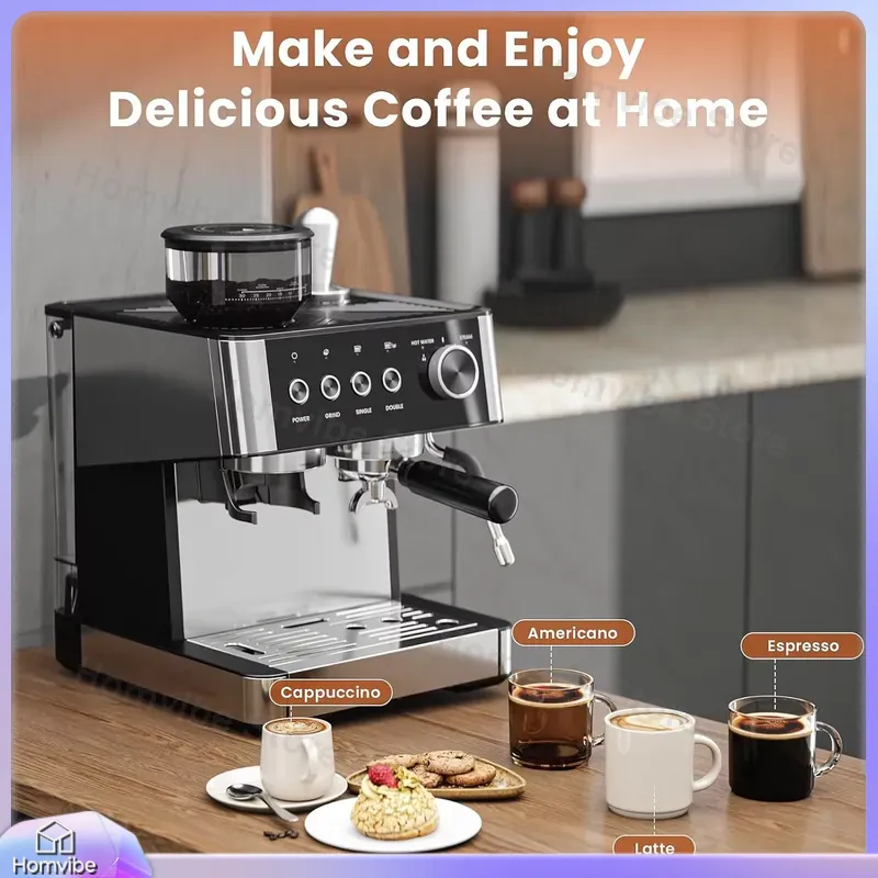 Home Bar And Coffee - 20 Bar Espresso Machine with Built-in