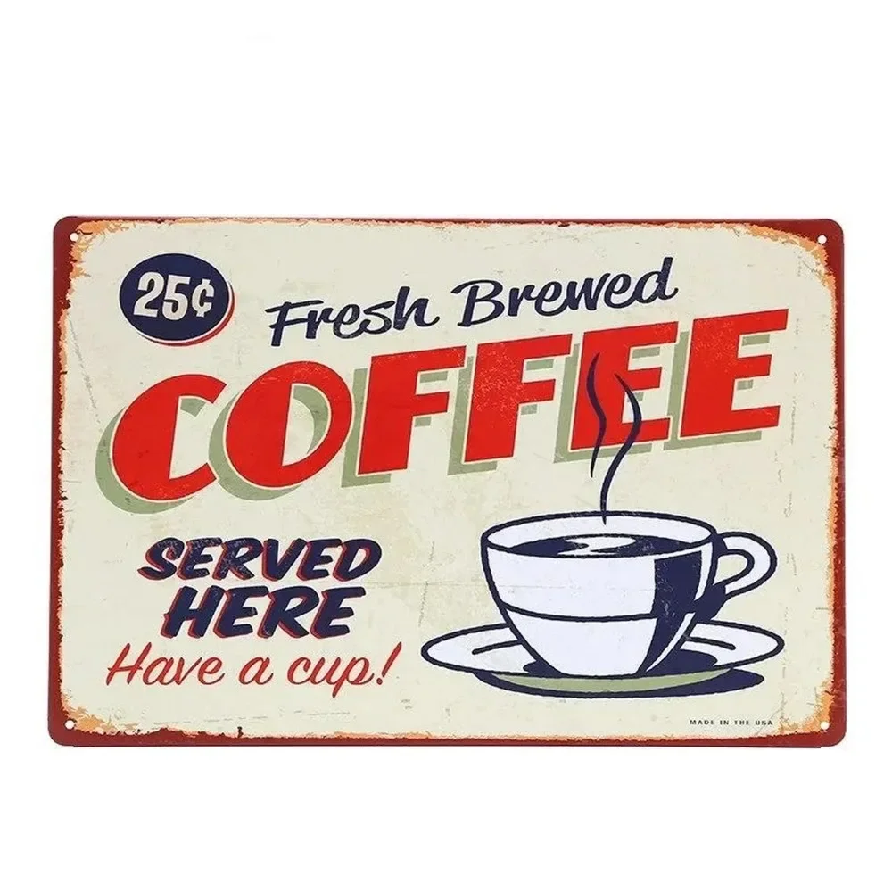 Plaque Metal Signs Drink Coffe - Home Bar Cafe review and price