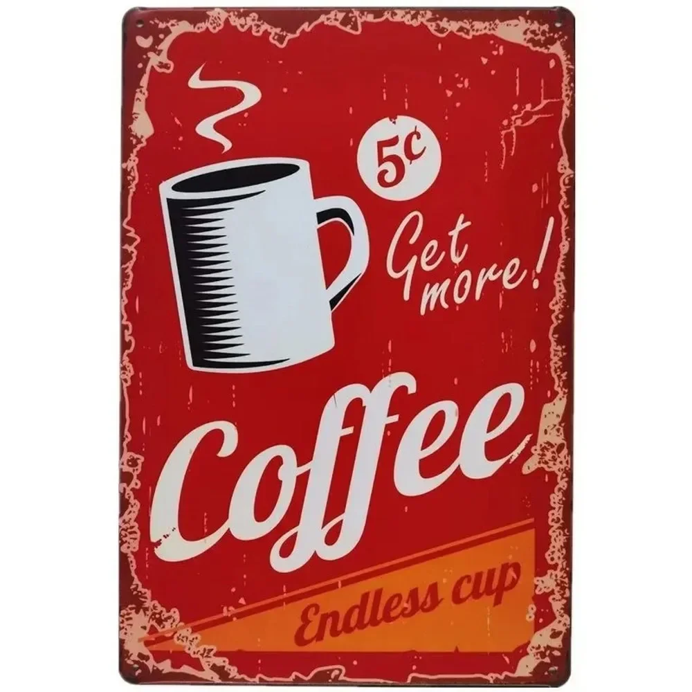 Plaque Metal Signs Drink Coffe - Home Bar Cafe review and price