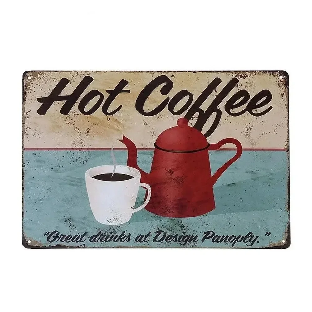 Plaque Metal Signs Drink Coffe - Home Bar Cafe review and price