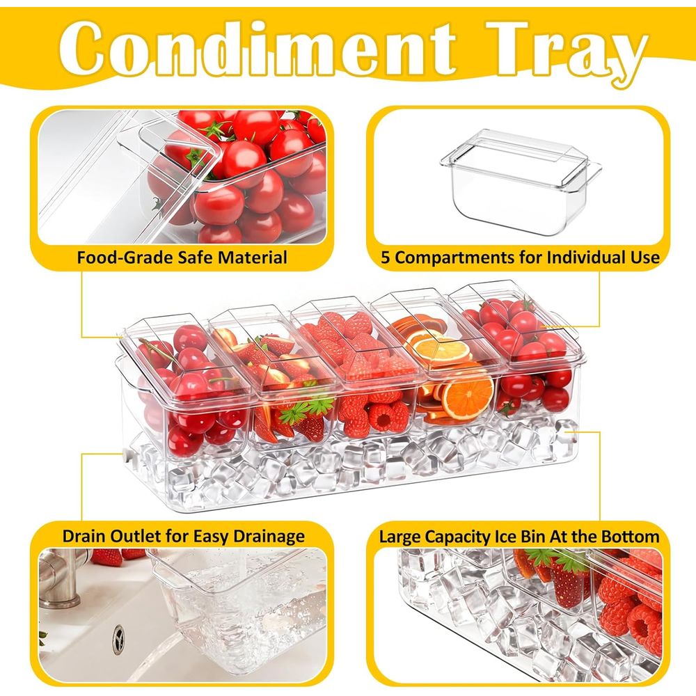Condiment Tray, Chilled Server - Garnish Tray Set review and price