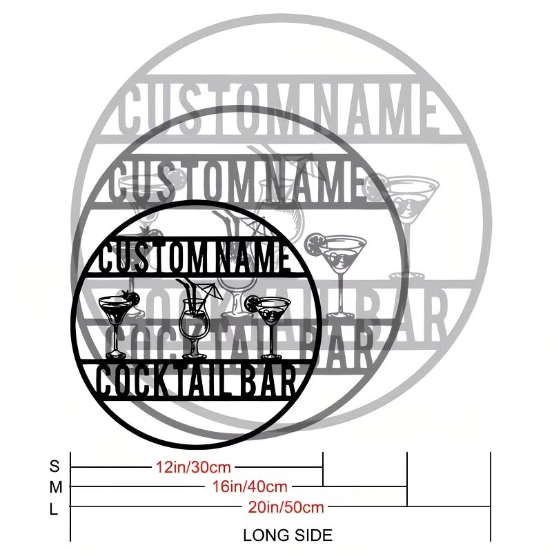 Custom Name Cocktail Bar Sign, - Home Bar Cafe review and price