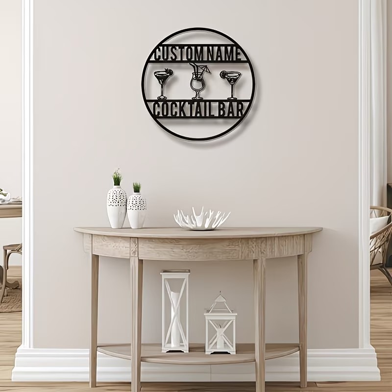 Custom Name Cocktail Bar Sign, - Home Bar Cafe review and price