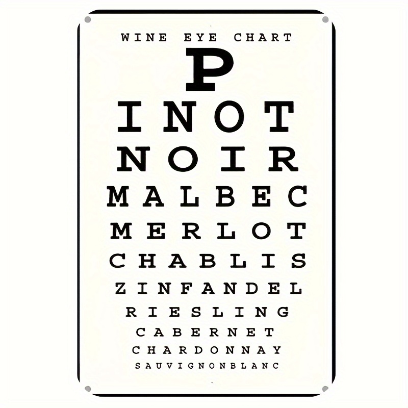 Vintage Wine Eye Chart Metal S - Home Bar And Kitchen review and price