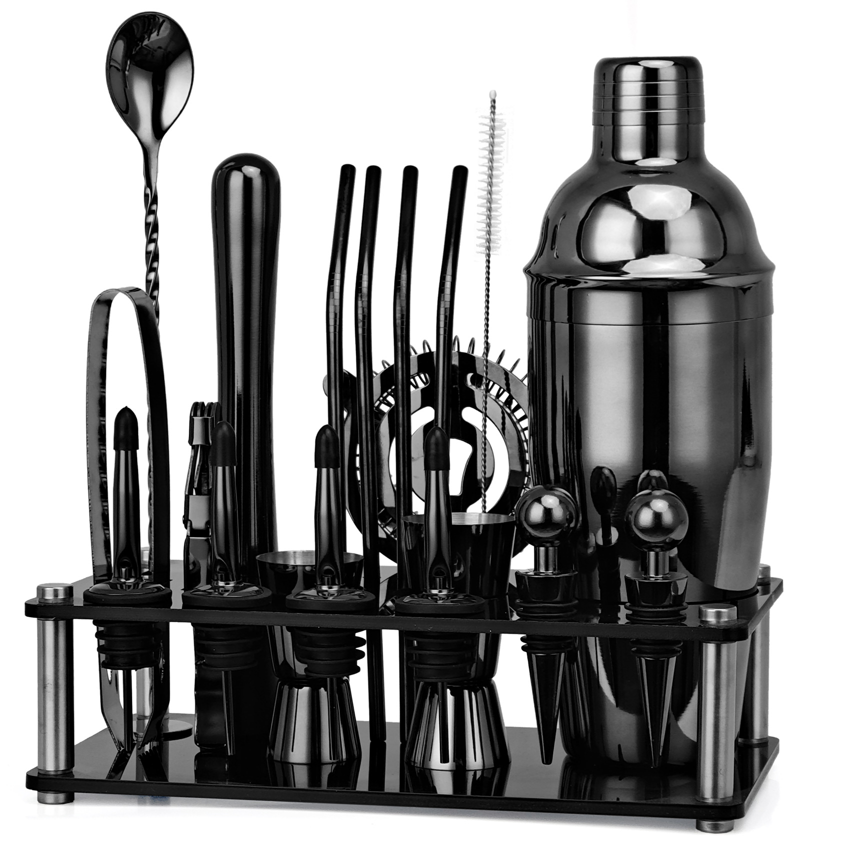 20pcs Black/Rose Gold/Silver 8 - Boston Shaker Set review and price