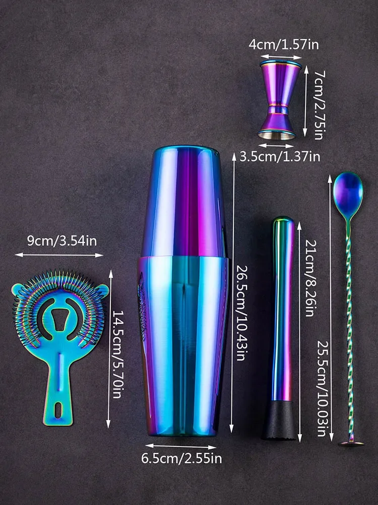 5/7pcs Rainbow Cocktail Shaker - Boston Shaker Set review and price