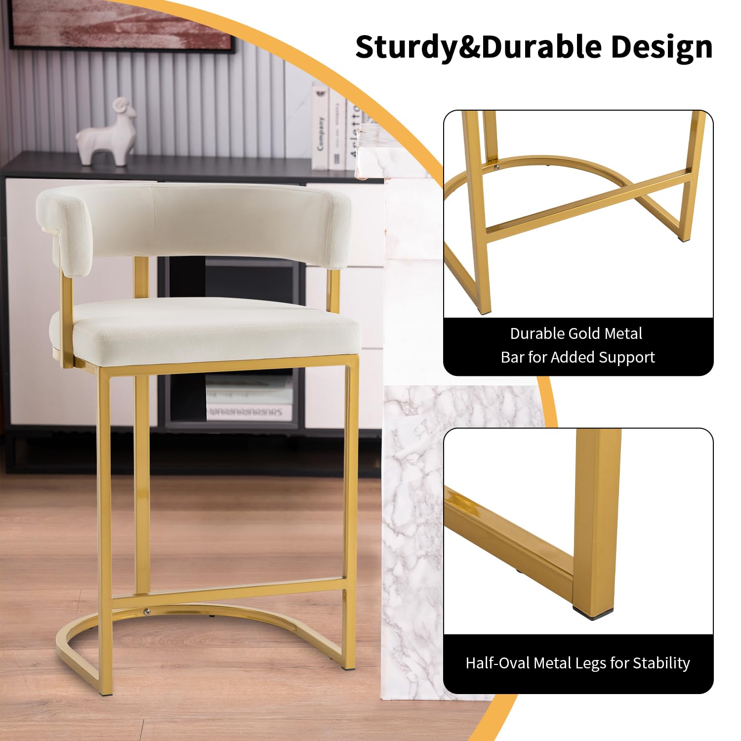 Beige Velvet Bar Stools Barrel - Home Bar And Counter review and price