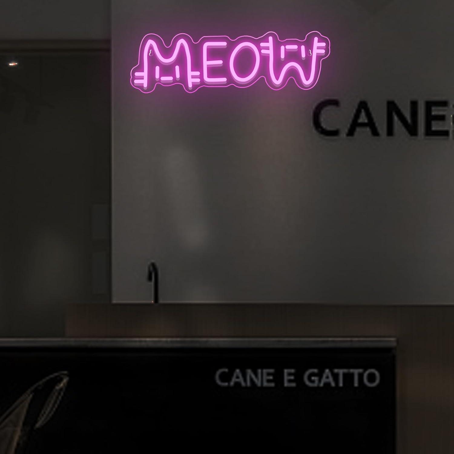 Meow Neon Sign Cat USB Powered - Home Bar Cafe review and price