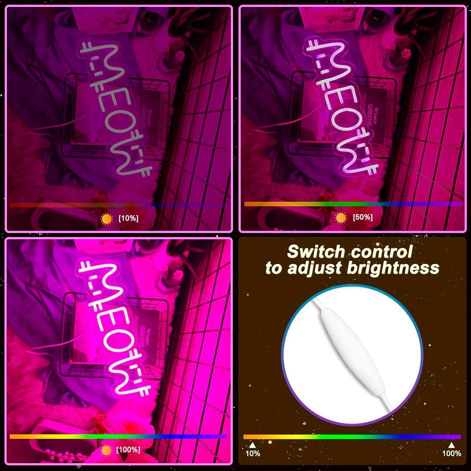 Meow Neon Sign Cat USB Powered - Home Bar Cafe review and price