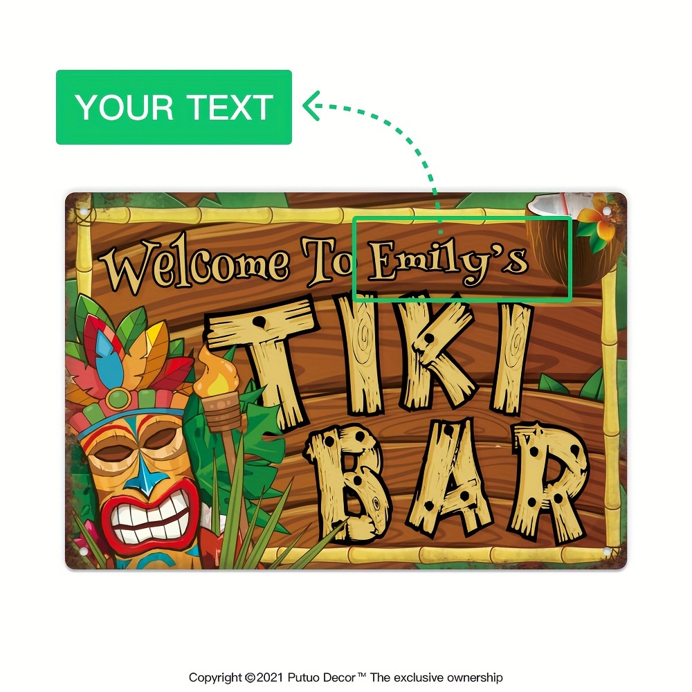 Custom  Decor Tiki Bar Sign, P - Home Bar Cafe review and price
