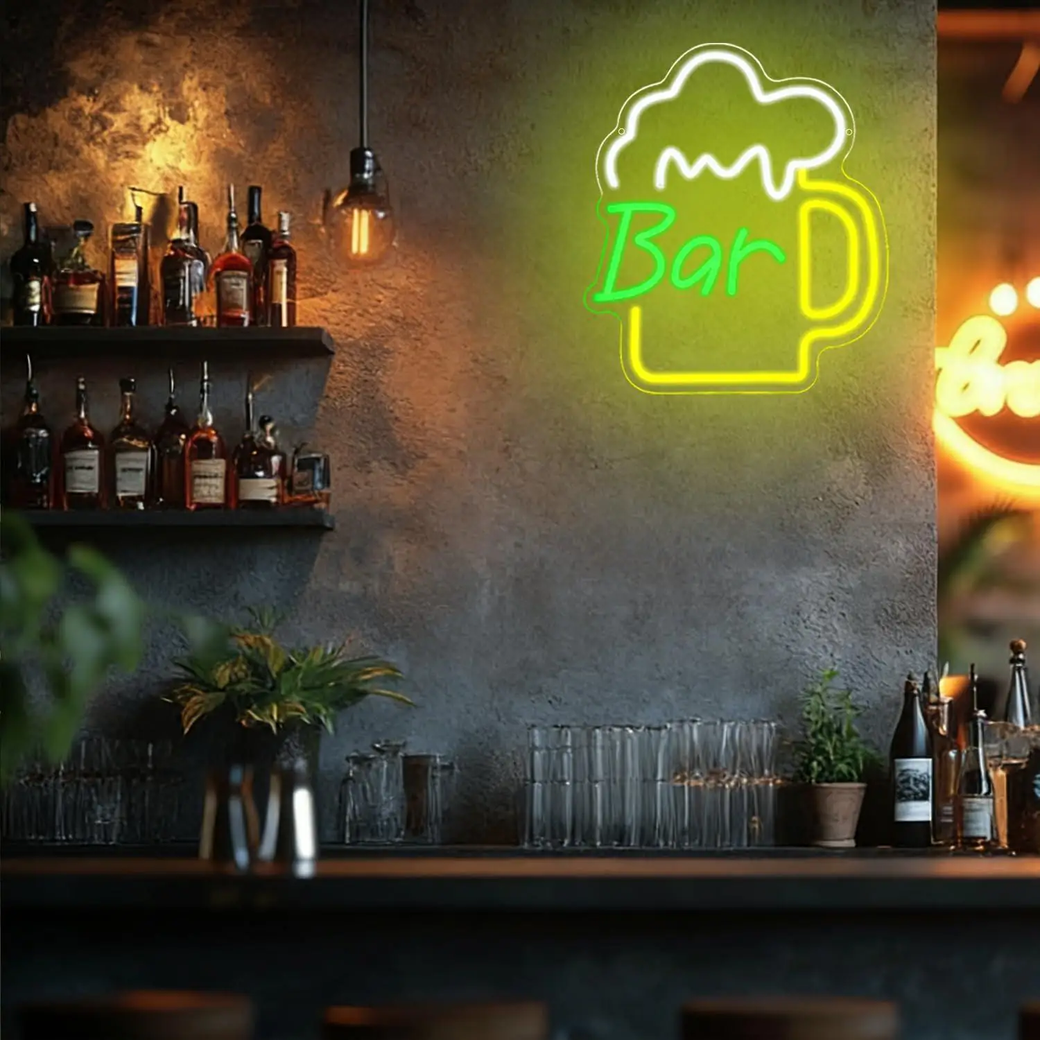 Beer Bar Neon Sign USB Dimmabl - Home Bar And Kitchen review and price