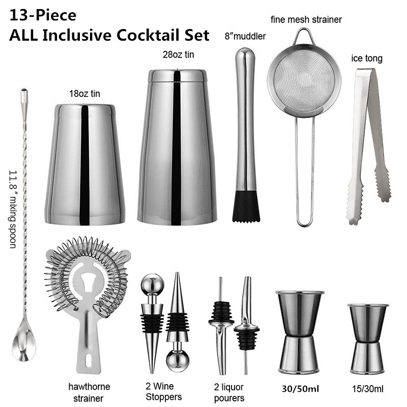 13Pcs/Set Stainless Steel Cock - Boston Shaker Set review and price